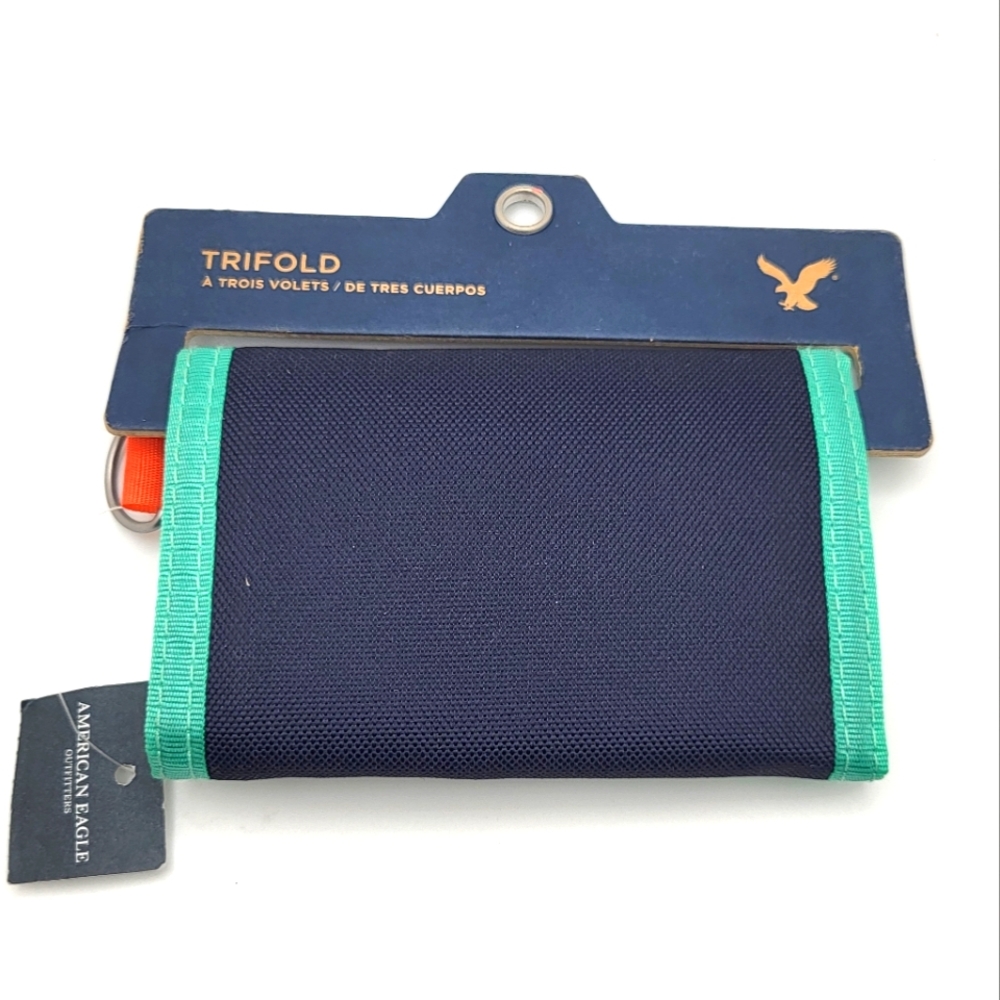 AMERICAN EAGLE Unisex Trifold Nylon Wallet NWT